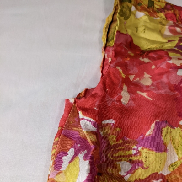 J. Crew Sleeveless Top 100% Silk Orange Yellow Red Size Small - Picture 8 of 8